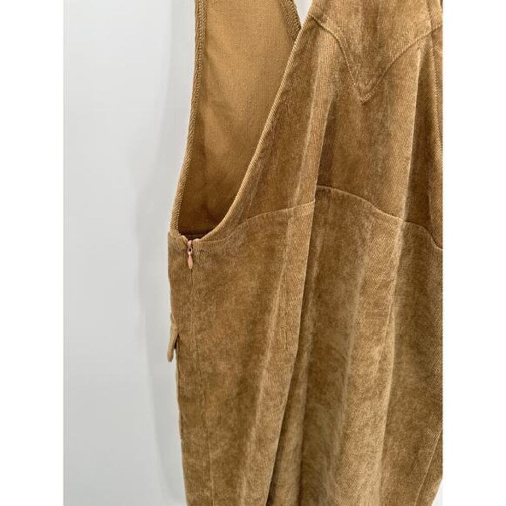 Umgee Dress Women SMALL Brown Double Breasted Deep V-Neck Sleeveless Mini - Picture 8 of 10